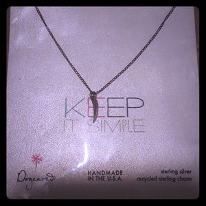 Dogeared sterling silver, recycled silver charm